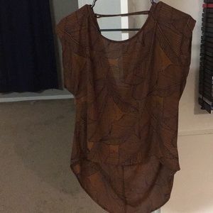 Palm leaf shirt open back